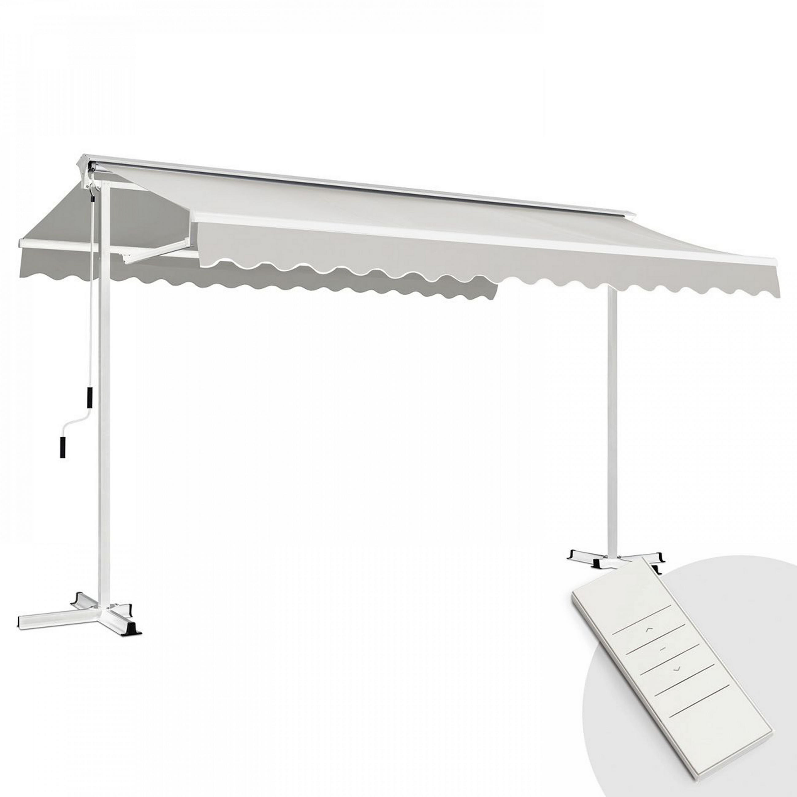 DOPPELSCHRÄGMARKISE 3x4m, Taupe - Taupe, Metall (300/250/400cm) - Oviala