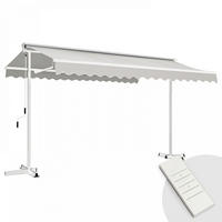 DOPPELSCHRÄGMARKISE 3x4m, Taupe - Taupe, Metall (300/250/400cm) - Oviala