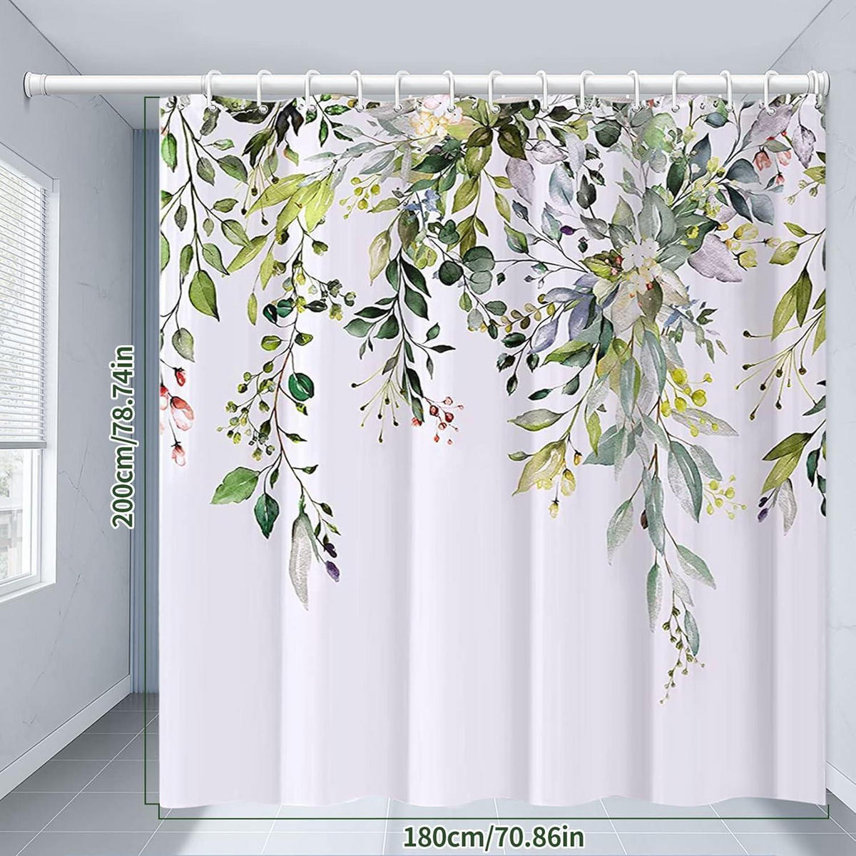 DUSCHVORHANG 180 x 200 cm Grün Wasserdicht Anti-Schimmel - Grün, Textil (200/180cm)
