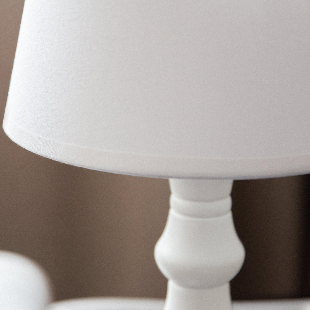 TISCHLAMPE GITTA 2-er Set, Weiß - Weiß, Keramik/Textil (18/18/42cm) - KONSIMO®