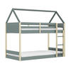 MONTESSORI Etagenbetten 90x190 cm in Hausform 104,7/200/174,9 cm - Grün, Holz - Calicosy