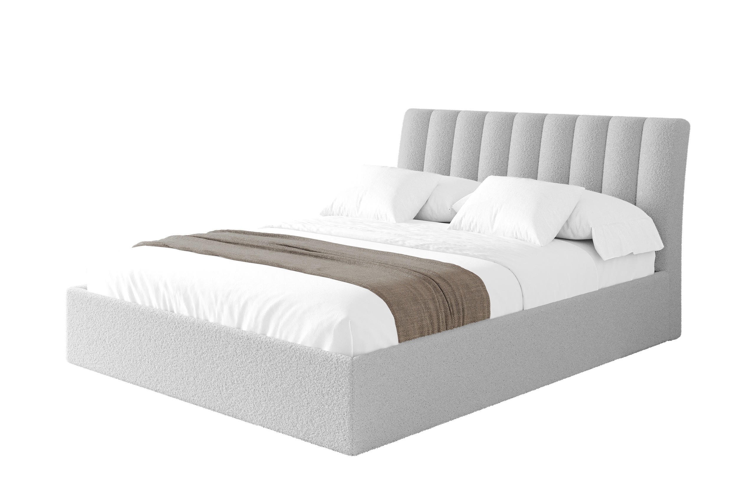Altdecor Polsterbett Silber 160x200 cm