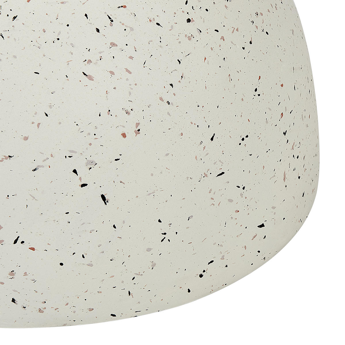 BEISTTELLTISCH Beton cremeweiß Terrazzo Optik rund 40 cm Caoria - Weiß, Stein (40/40/46cm) - Beliani