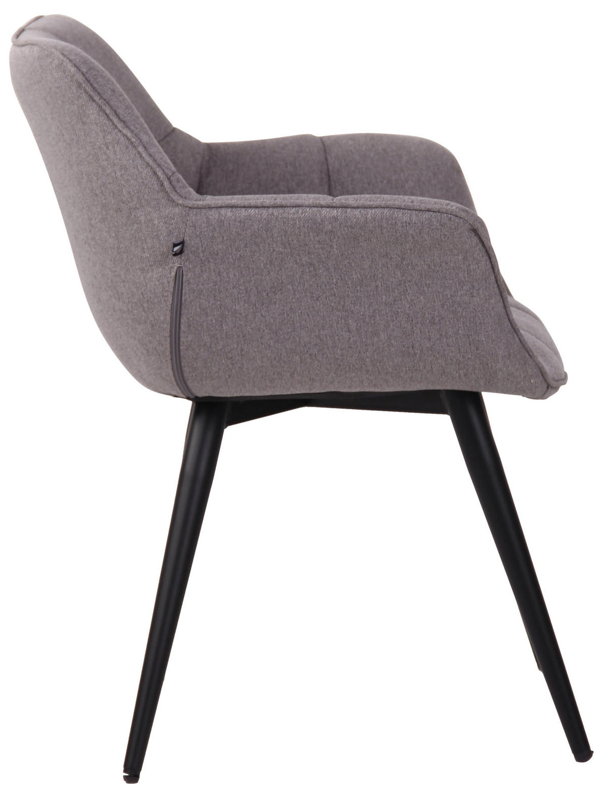 ESSZIMMERSTUHL Rosini Stoff, Gestell Metall matt Schwarz Grau - Schwarz/Grau, Textil/Metall (64/84/60cm) - TPFLiving
