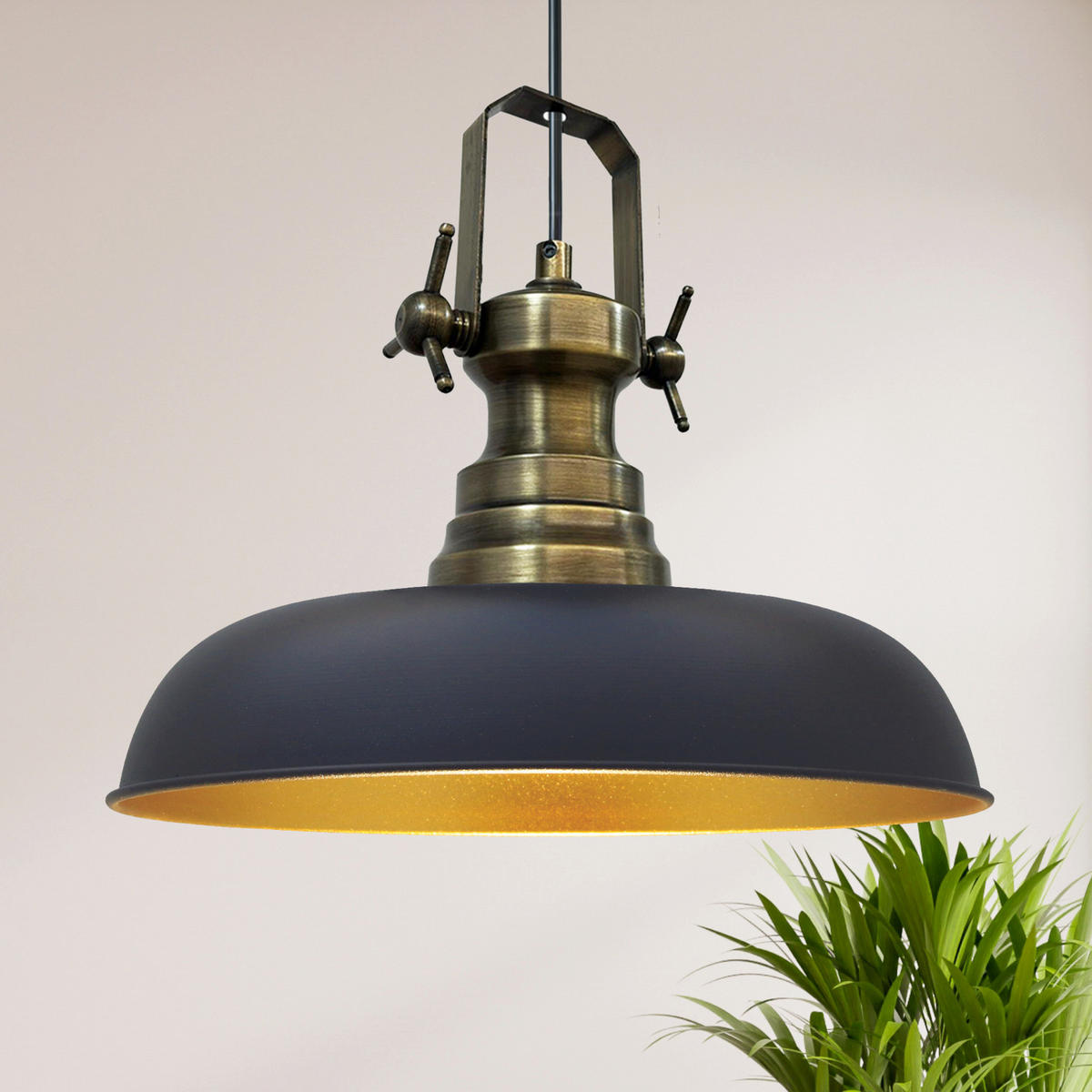 PENDELLEUCHTE Nota 31/35 cm - Goldfarben/Schwarz, Metall (35/31/35cm) - Bamyum
