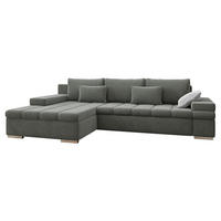 ECKSOFA Bangkok Premium, Seite: Links - Silberfarben/Hellgrau, Holz/Textil (310/175cm) - MIRJAN24