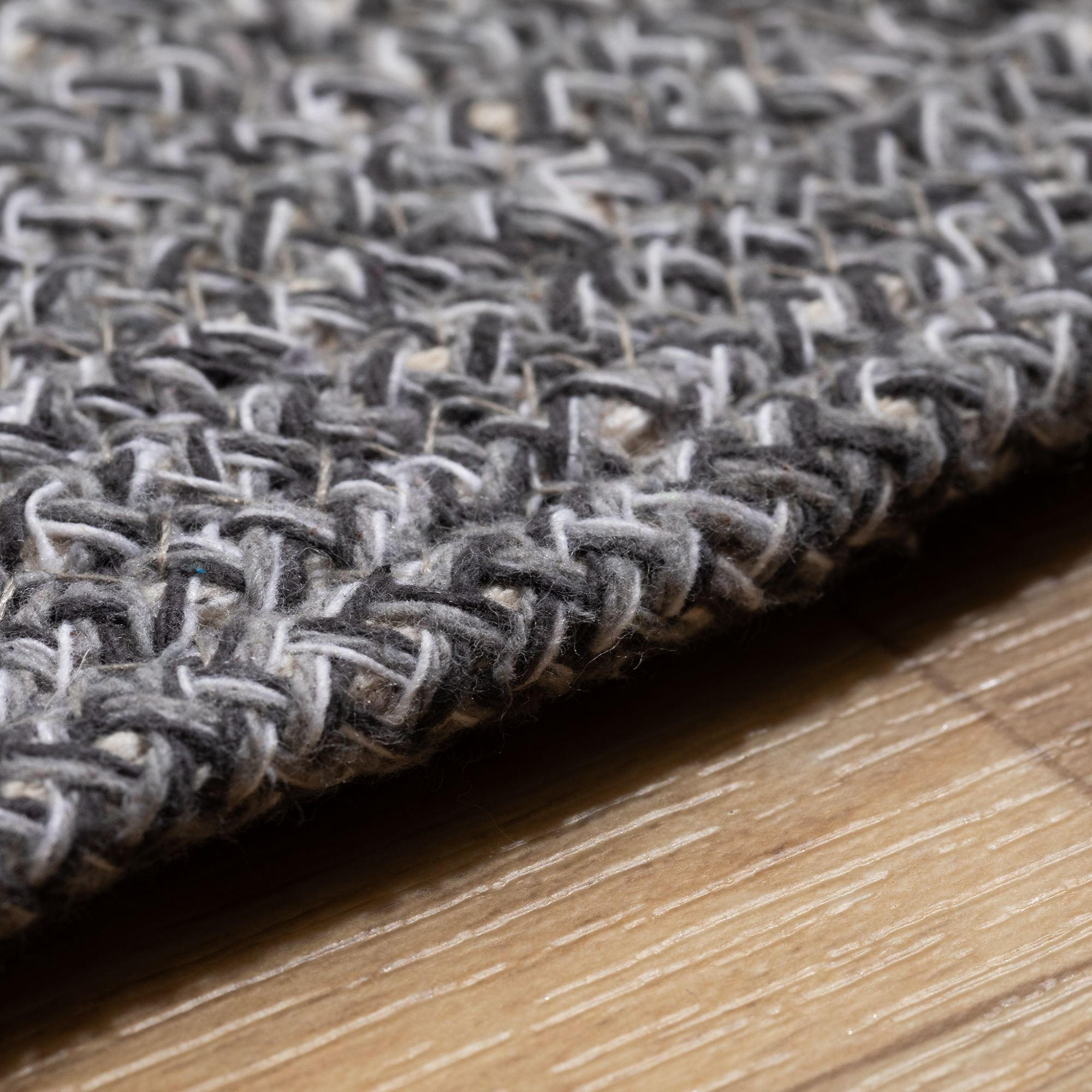 HANDWEBTEPPICH 100/100 cm Bali Plain - Grau, Naturmaterialien (100/100cm) - Steffensmeier