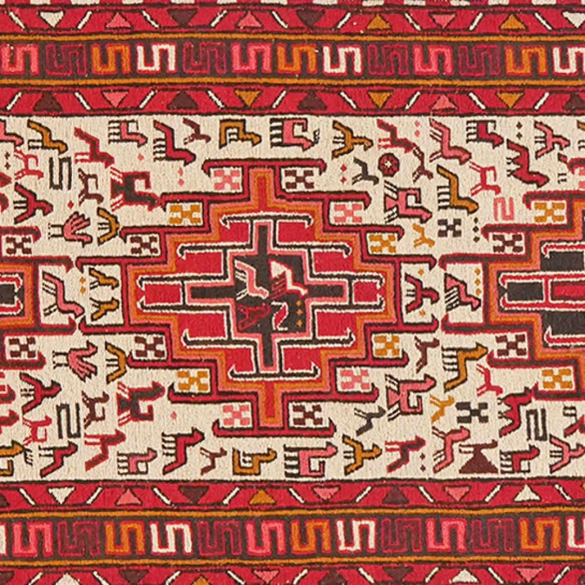KELIM-LÄUFER handgewebt Sumak Shahsavan Beige, Rot 289/75 cm Schurwolle - Beige/Rot, Textil (75/289cm) - Looma