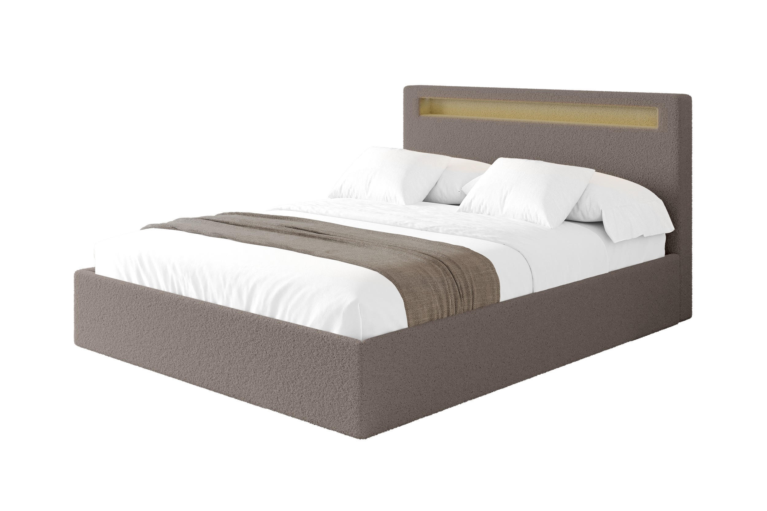 Altdecor Polsterbett Braun 160x200 cm