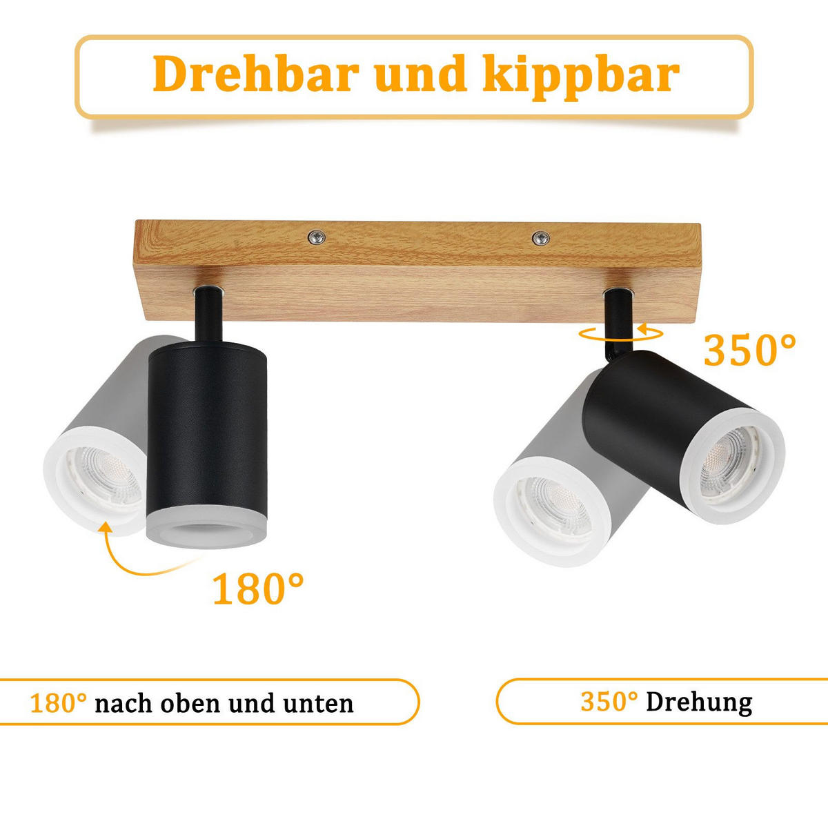 STRAHLER Darmstadt 2-flammig 28/6/15 cm - Schwarz, Holz (28/6/15cm) - Nettlife
