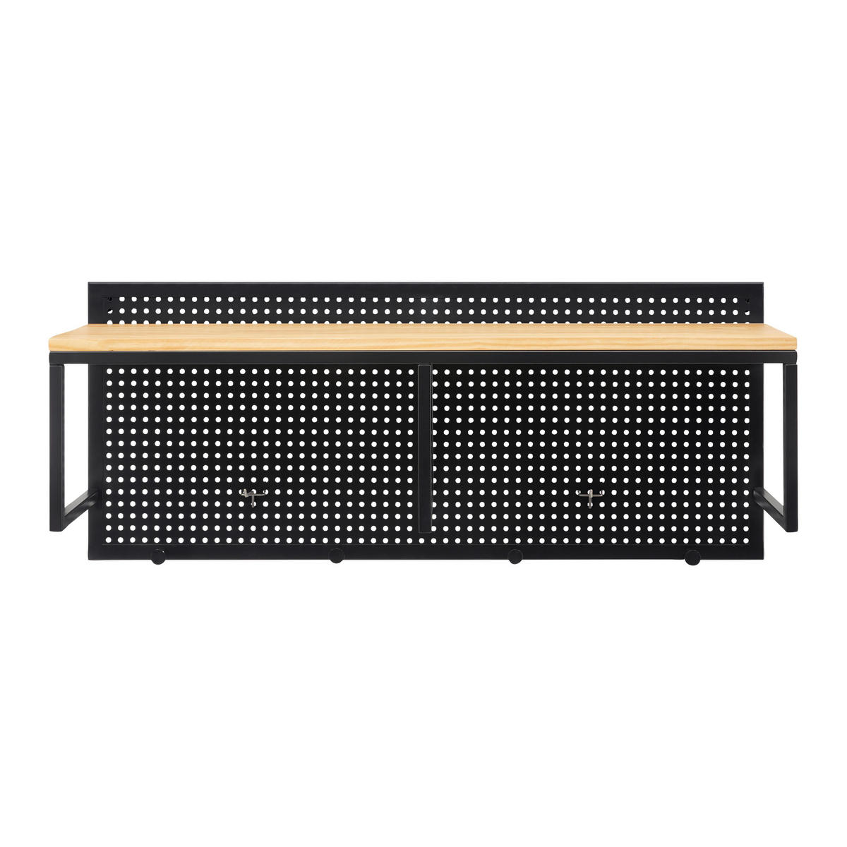 GARDEROBE Lorenzo ca. 90 / 37 cm Metall/Kiefer - Schwarz, Holz (90/37/25cm)