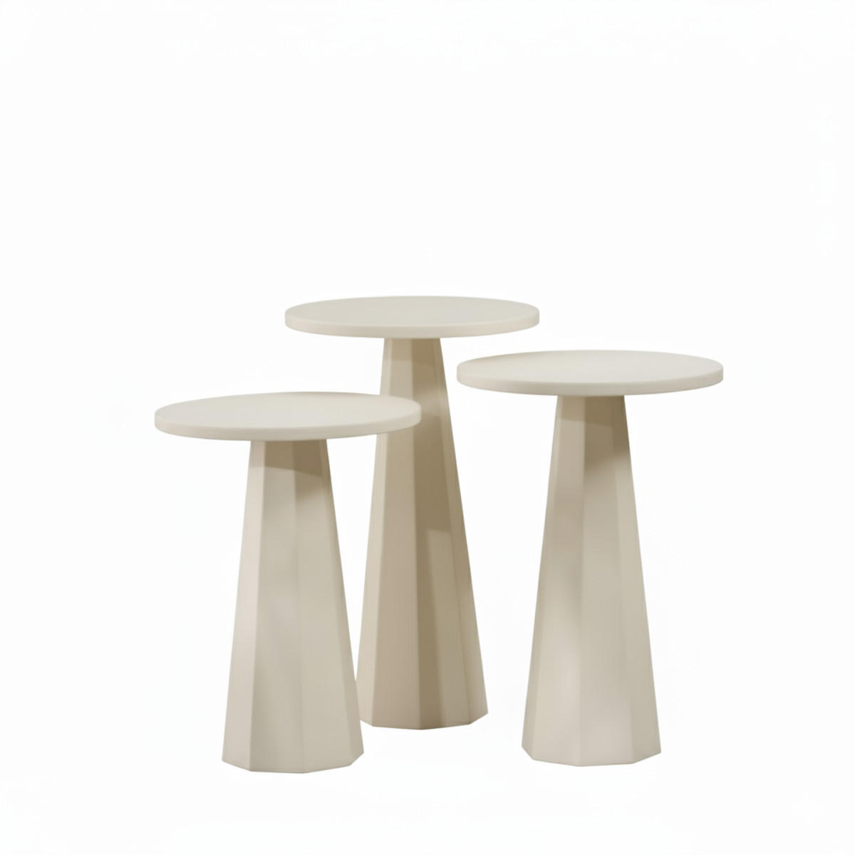 COUCHTISCH 3er-set H57/H52/H47 cm - Weiß, Holzwerkstoff (58/35/57cm) - Calicosy