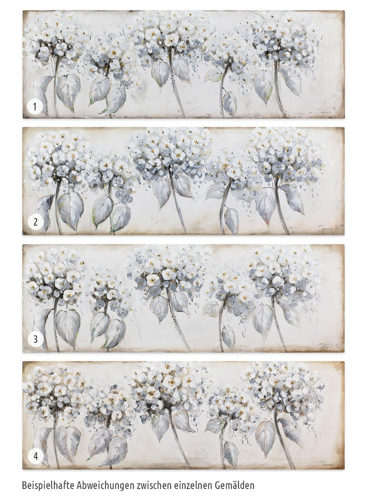 RUČNE MAĽOVANÝ AKRYLOVÝ OBRAZ 150/50 cm, biely, prírodný a botanický motív - biela, drevo/textil (150/50cm) - KUNSTLOFT