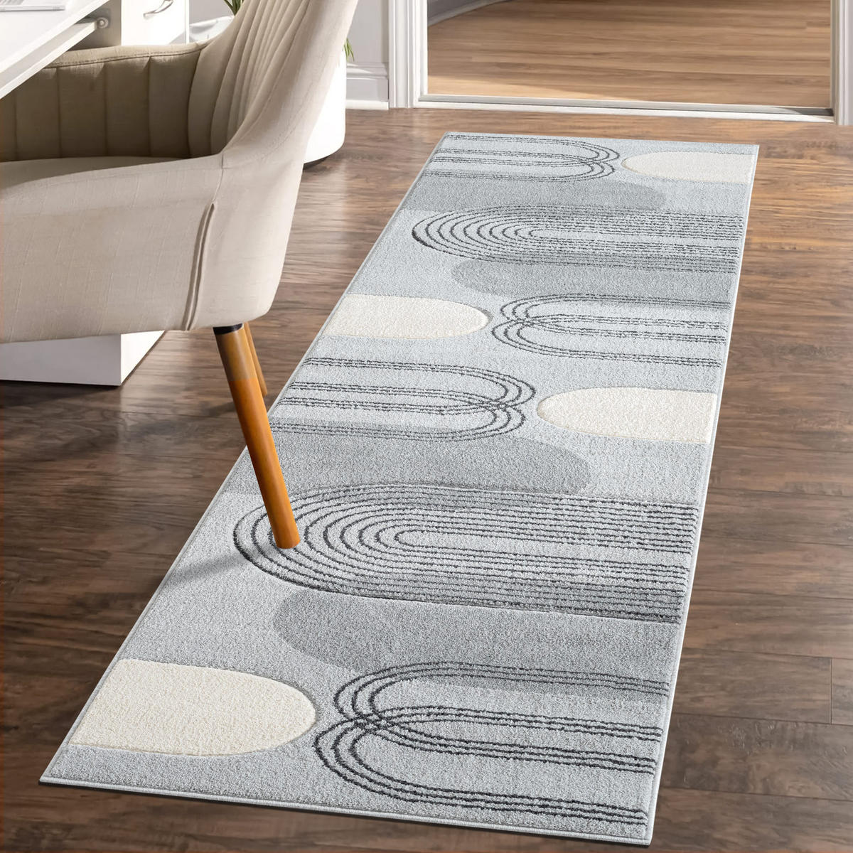 KURZFLOR-TEPPICH Bonito 7157 Grau 80x300 cm - Grau, Textil (80/300cm) - carpet city