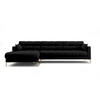 ECKSOFA links Mamaia aus strukturiertem Stoff schwarz 5 Sitzplätze - Schwarz, Textil (185/293cm) - Micadoni