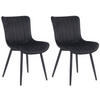 STUHL 2er Set Samt schwarz - Schwarz, Textil/Metall (50/81/61cm) - CLP