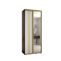 SCHWEBETÜRENSCHRANK 235,2/120/60 2-türig - Goldfarben/Schwarz, Holz/Metall (120/235/60cm) - Abiks Möbel