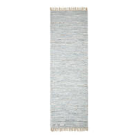 LEDERTEPPICH-LÄUFER Glitter geflochten 66/200 cm - Grau, Leder (66/200cm) - Homescapes