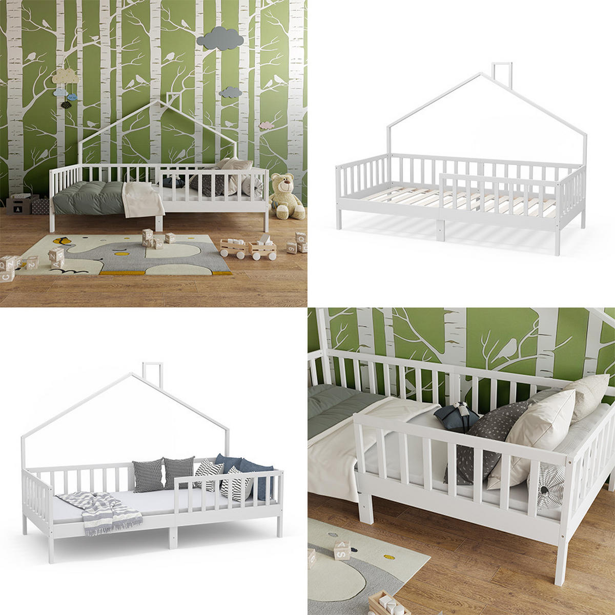 DOMEČKOVÁ POSTEL Justus Bílá - bílá, kompozitní dřevo (90/200cm) - VitaliSpa