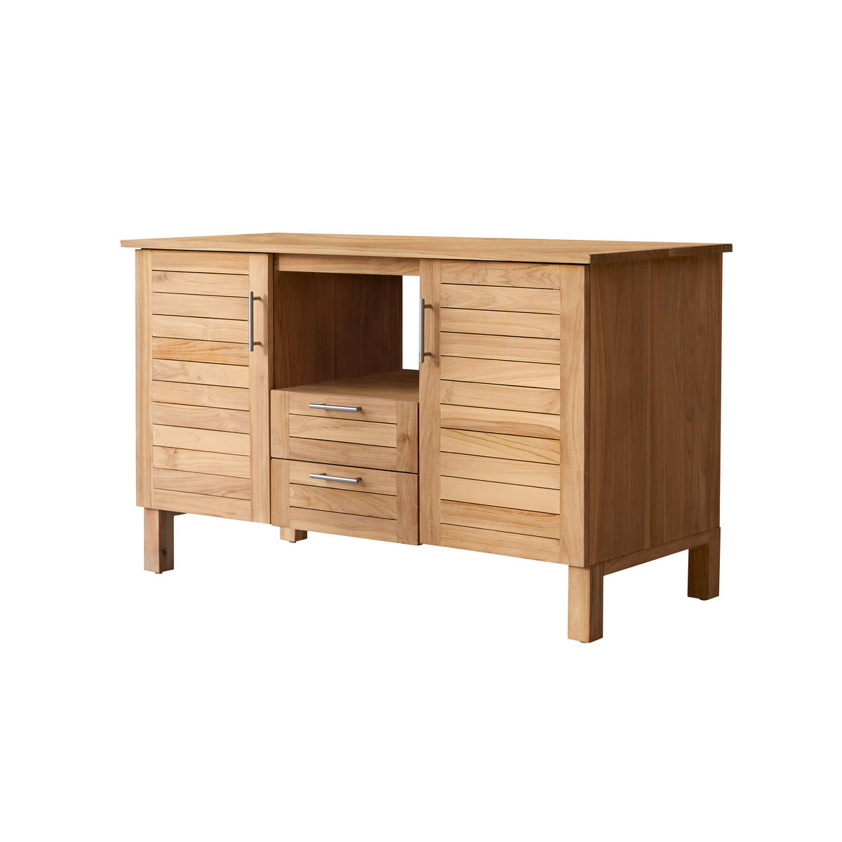 WASCHTISCHUNTERSCHRANK Soho Natur aus Teak - Naturfarben, Holz (125/75/55cm) - Tikamoon