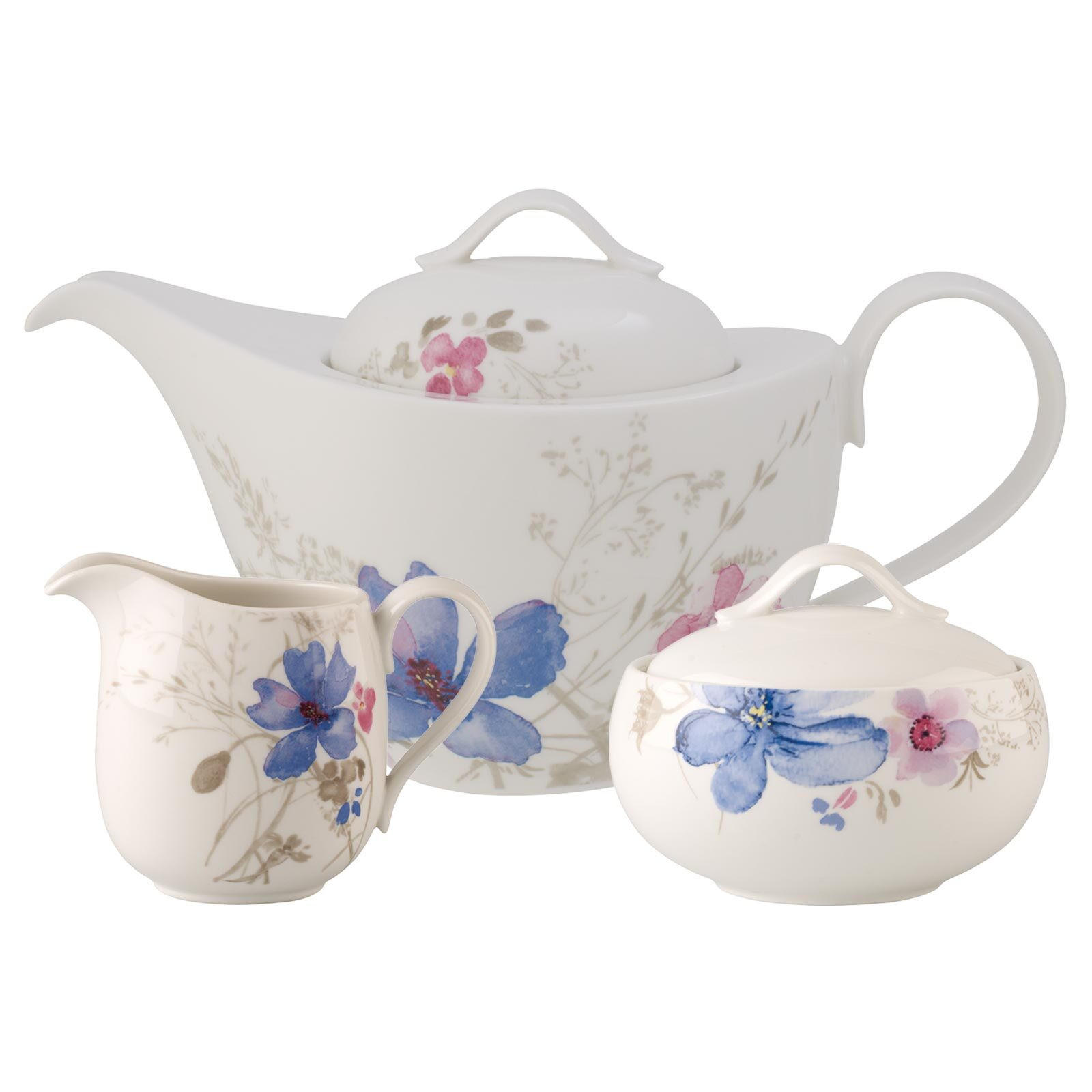 TEEZUBEHÖR-SET Mariefleur Gris Basic bunt 3er Set - Multicolor, Keramik (1/1/1cm) - Villeroy & Boch