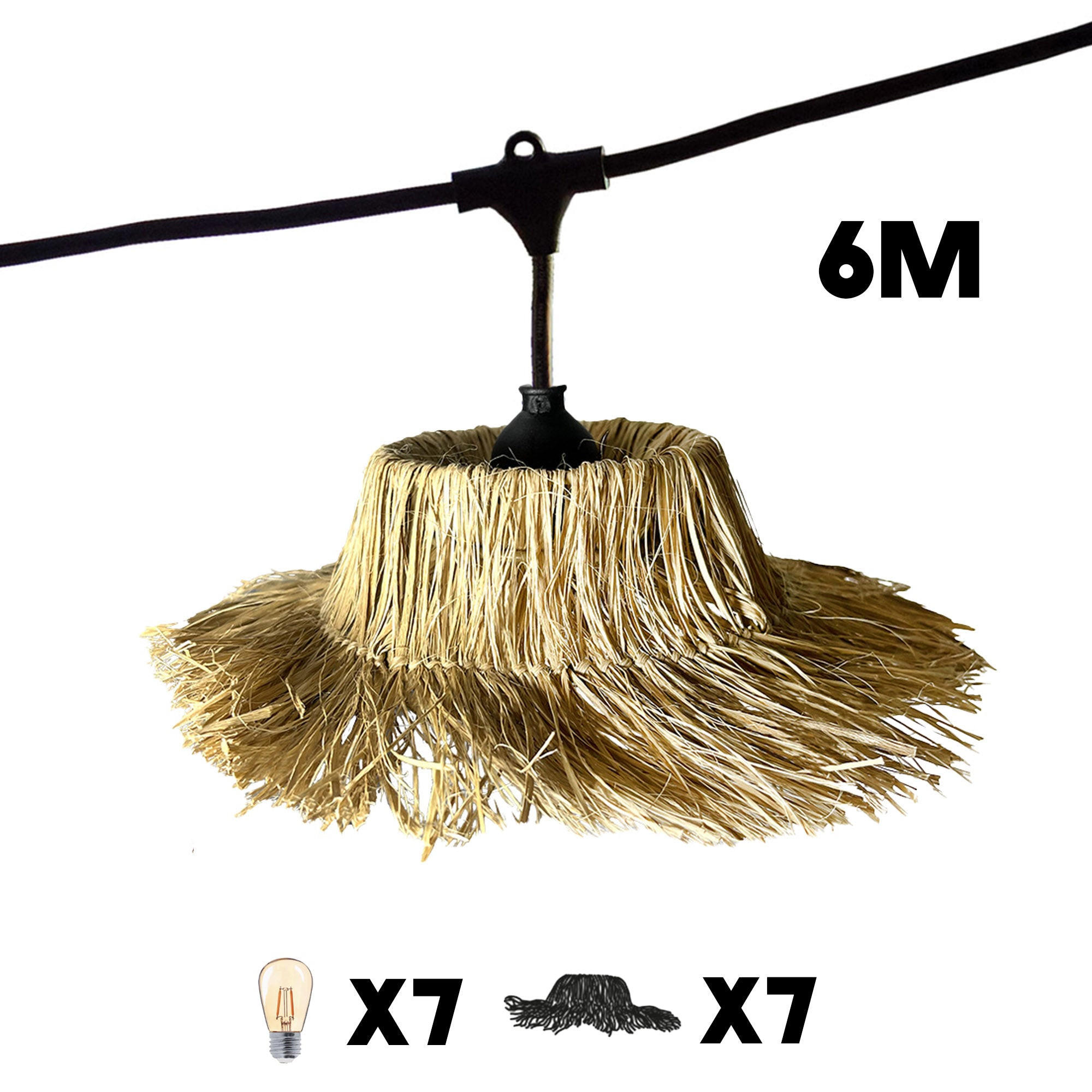 LICHTERKETTE TAHITI beige - Beige, Naturmaterialien (600cm) - Lumisky