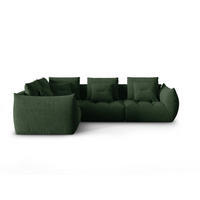 ECKSOFA modular links Bloom aus strukturiertem Stoff moosgrün 3 Sitzplätze - Salbeigrün, Textil (216/316cm) - Micadoni