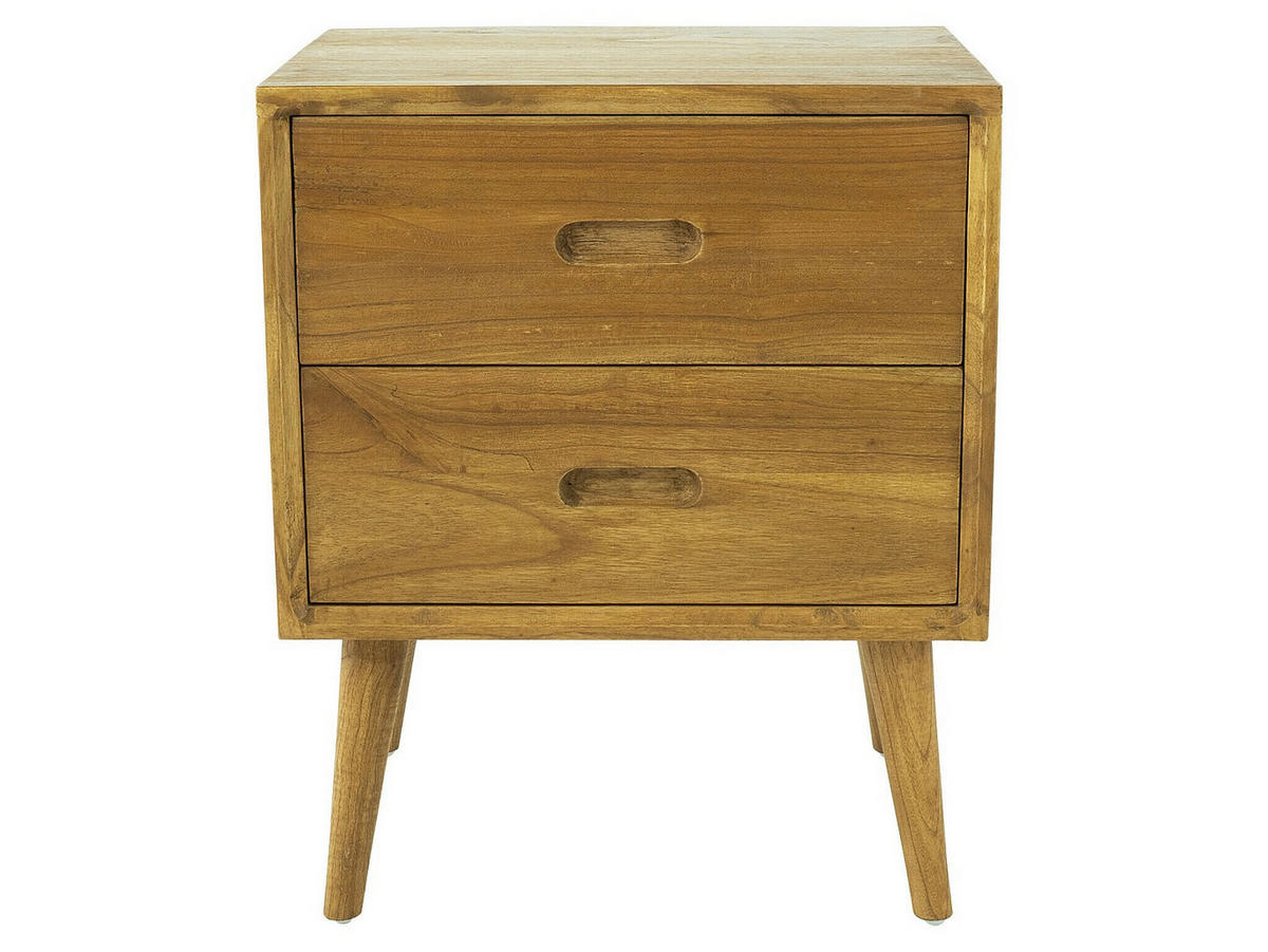 NACHTTISCH - 45 cm x 35 cm - Holz, Platte - Naturfarben Hell - PONIDA - Naturfarben, Holz (45/55/35cm) - Vente-Unique