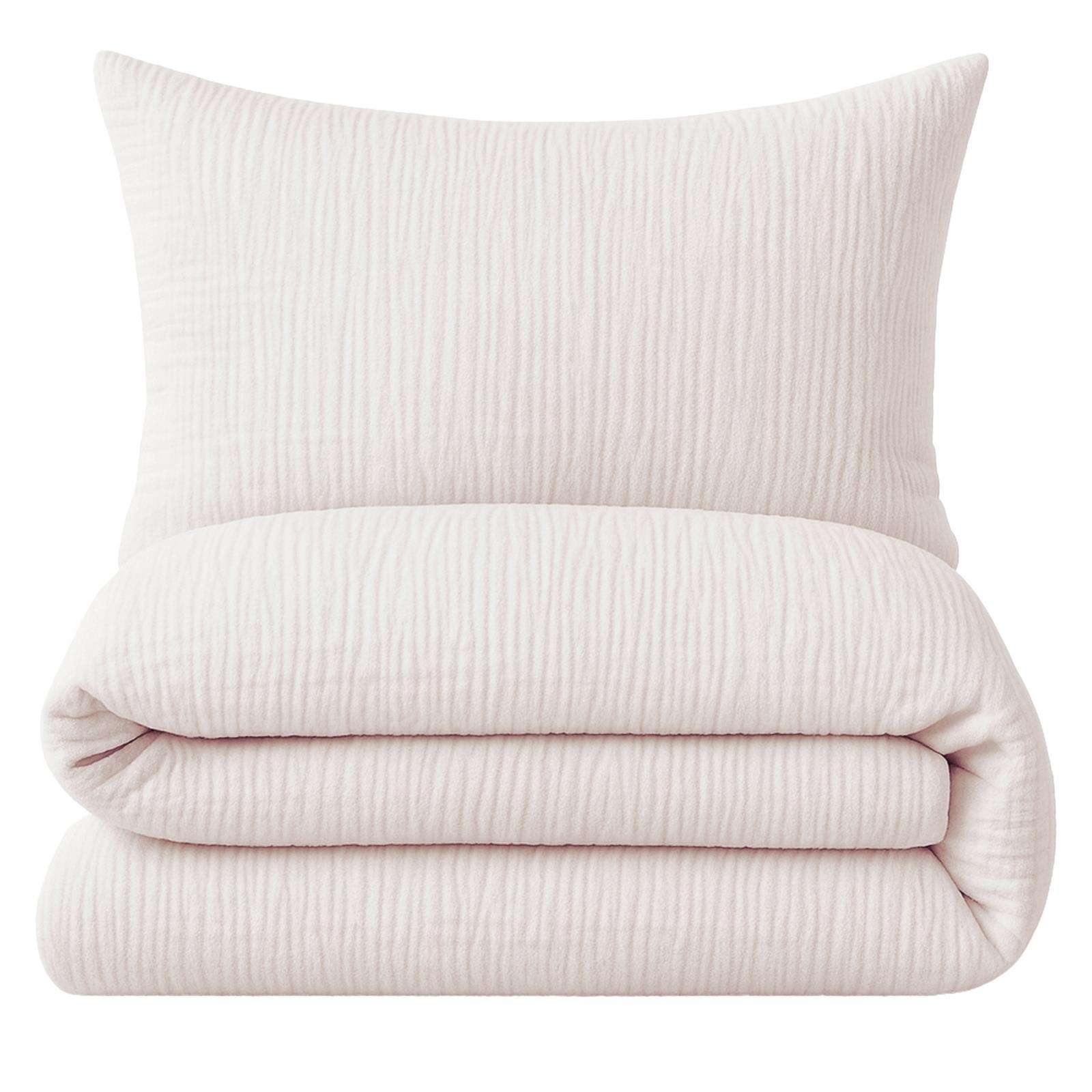 MUSSELIN-BETTWÄSCHE 135x200 Uni - Bettbezug Bügelfrei aus 100% Baumwolle - Uni Zart Rosa - Rosa, Textil (135/200cm) - Carpe Sonno