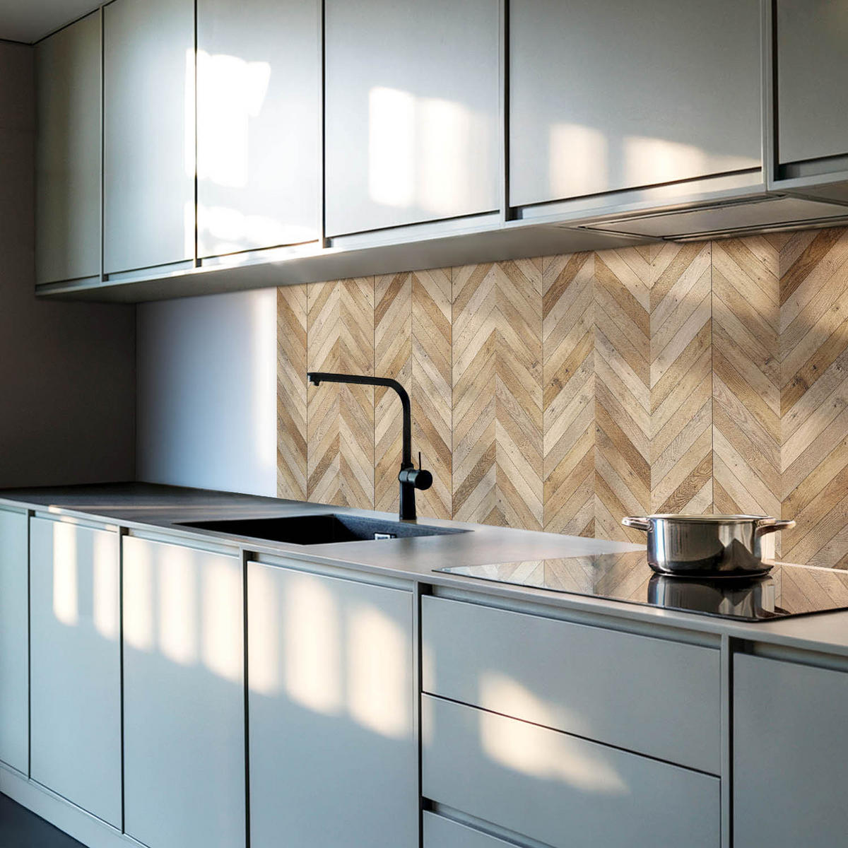 WANDPANEEL 4x 50x50 cm selbstklebend Veythra - Nussbaumfarben, Kunststoff (50/1.6/50cm) - Wallfluent