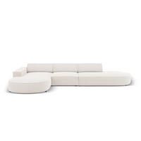 ECKSOFA links Jodie aus strukturiertem Stoff leichtes beige 4 Sitzplätze - Beige, Textil (166/342cm) - Micadoni