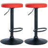 BARHOCKER 2er Set Lederlook rot - Rot, Textil/Metall (38.5/60/38.5cm) - CLP