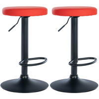 BARHOCKER 2er Set Lederlook rot - Rot, Textil/Metall (38.5/60/38.5cm) - CLP