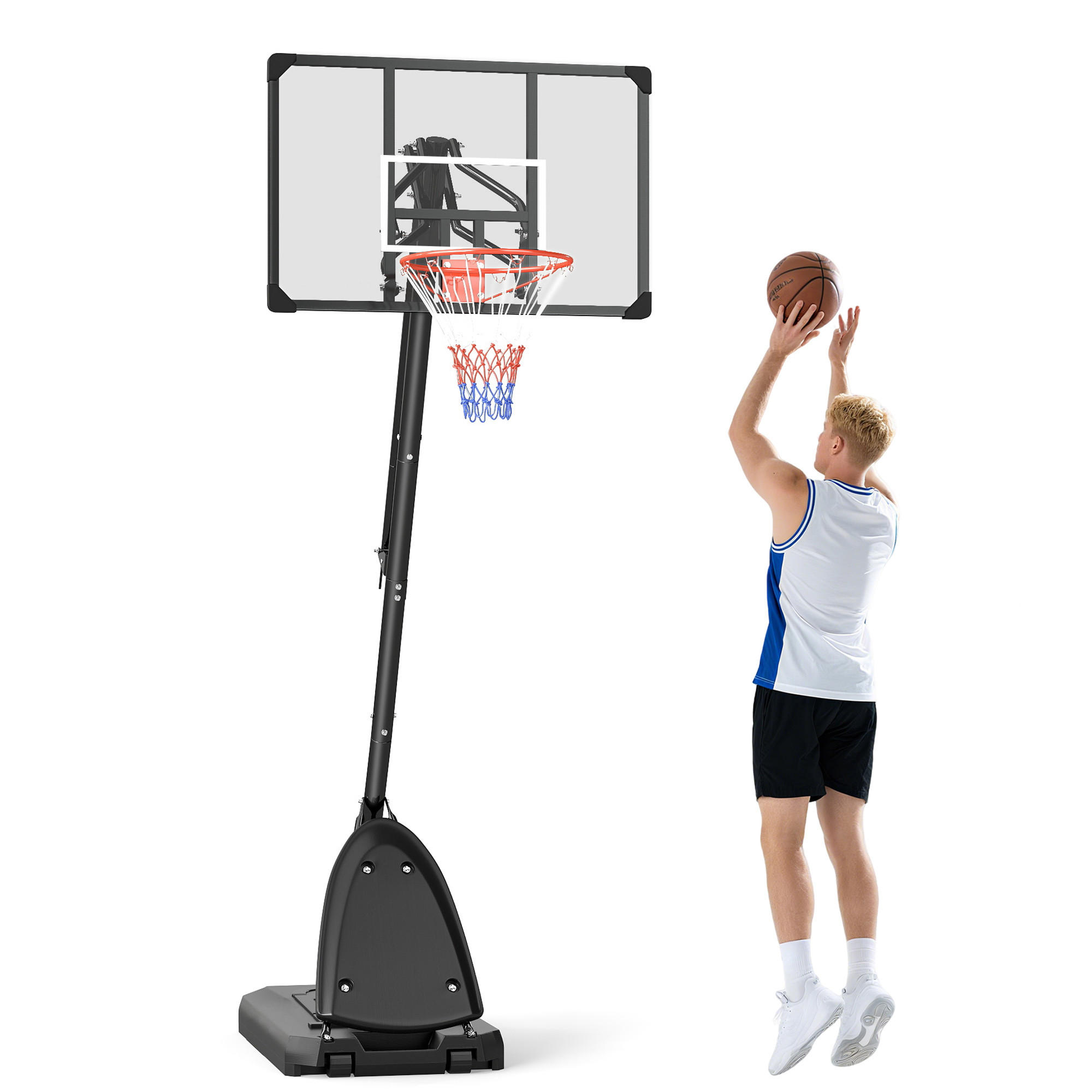 BASKETBALLSTÄNDER DE-10430 Schwarz - Schwarz, Metall (70.5/111cm) - ComfortXL