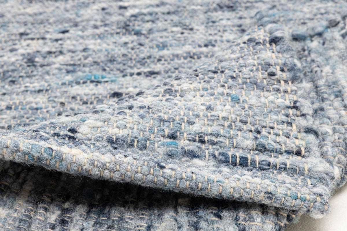 HANDWEBTEPPICH Alm-Freude 70x240 cm - Blau, Textil (70/240cm) - THEKO