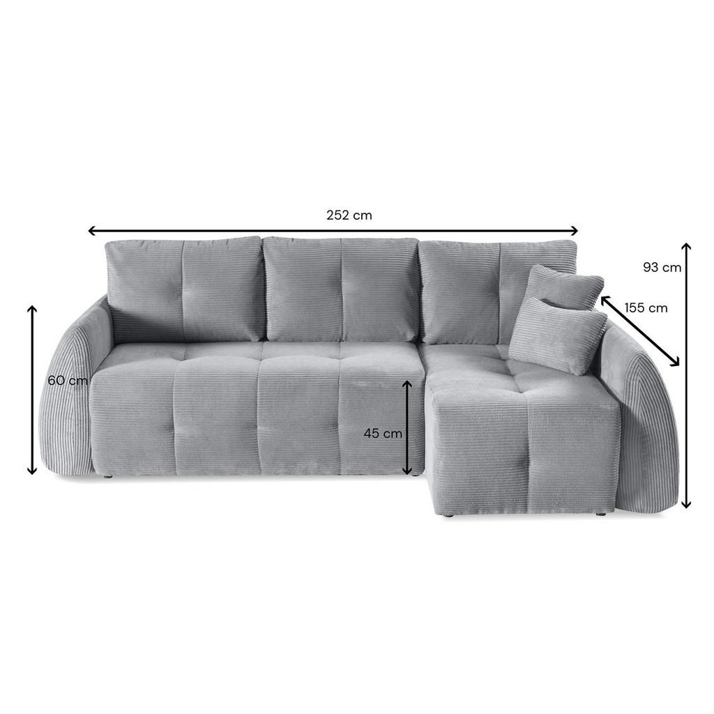 Thumbnail - Bettso Ecksofa, Grün, Holzwerkstoff, Textil, L-Form, 252x155 cm, Wohnzimmer, Sofas & Couches, Wohnlandschaften, Ecksofas