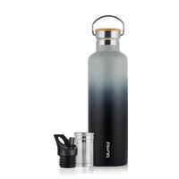 TRINKFLASCHE Leni 1000 ml, inkl. Teesieb und Sportdeckel - Dunkelgrau, Metall (1L) - Blumtal