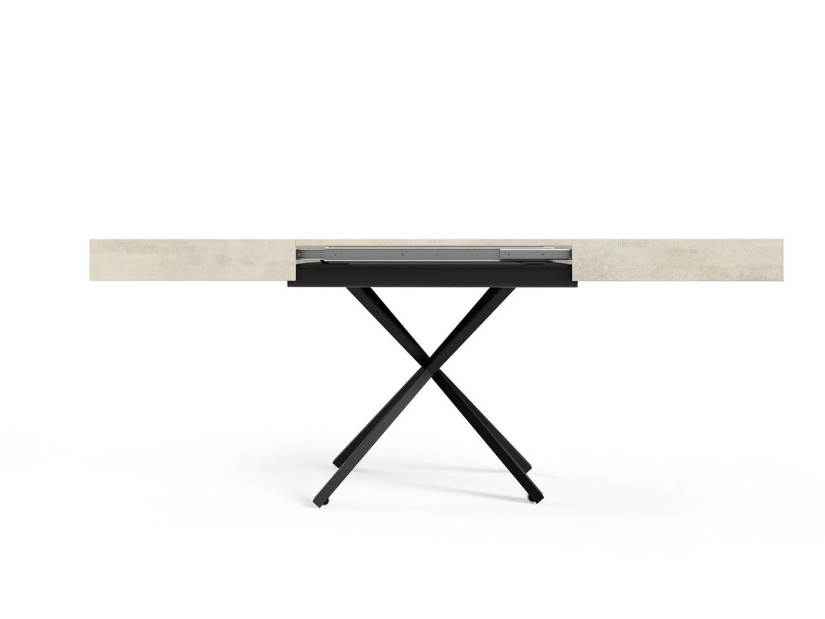 COUCHTISCH SANNA X - Creme/Schwarz, Holzwerkstoff/Metall (80/120/27cm) - Meblini