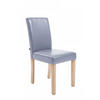 STUHL Lederlook grau - Eukalyptusholzfarben/Grau, Holz/Textil (41/91/47cm) - CLP