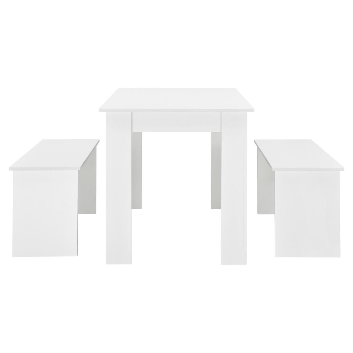 TISCHGRUPPE Hokksund - Weiß, Holzwerkstoff (110/73/70cm) - [en.casa]