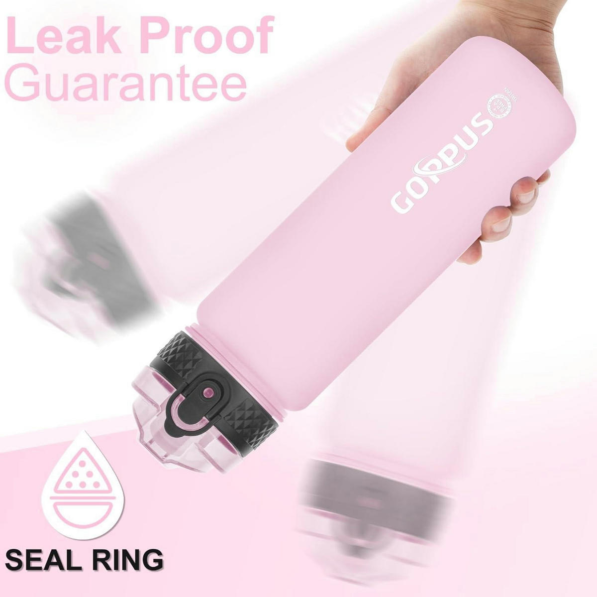 TRINKFLASCHE mit Strohhalm 500 ml Rosa - Rosa, Kunststoff (7/7cm)