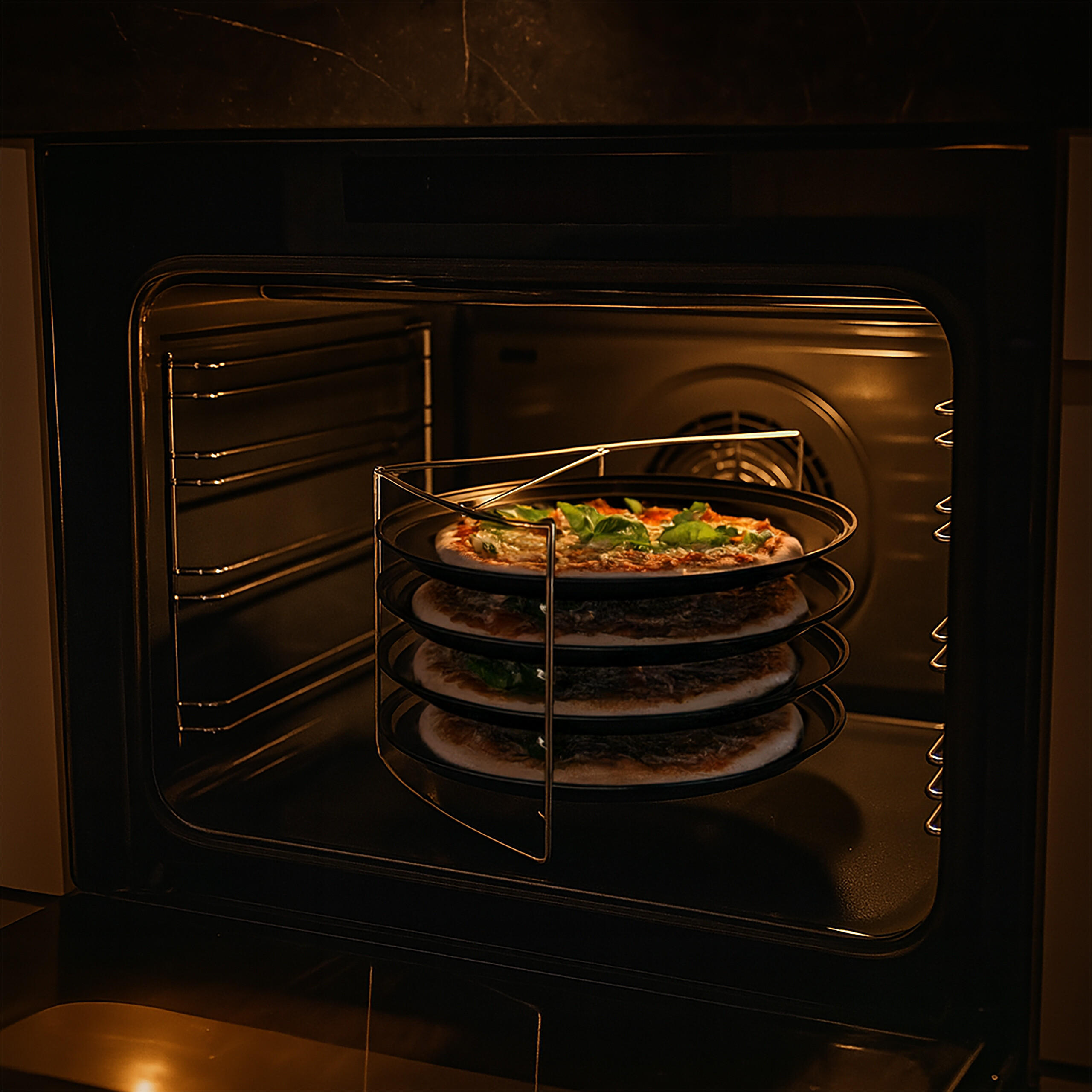 4XPIZZABLECH - Anthrazit, Metall (33/20.5/33cm) - Relaxdays