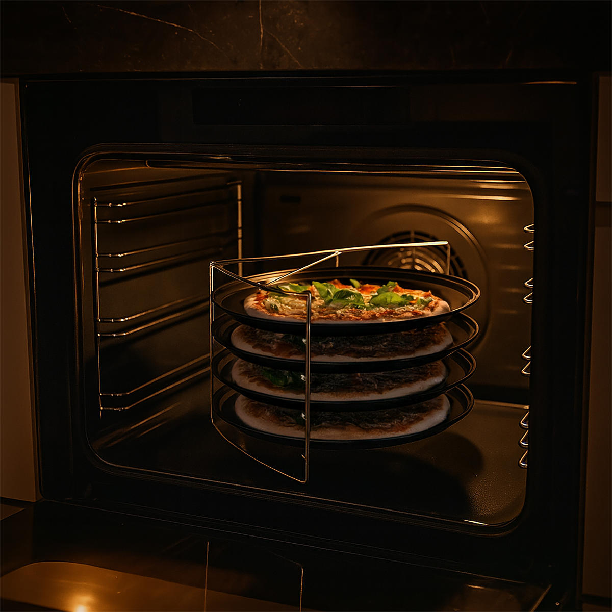 4XPIZZABLECH - Anthrazit, Metall (33/20.5/33cm) - Relaxdays