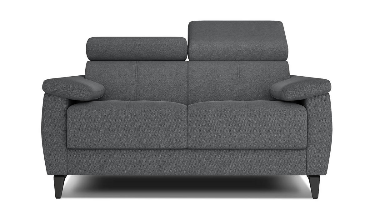 SOFA TAUNUS 2-Sitzer, dunkelgrau - Dunkelgrau/Schwarz, Holzwerkstoff/Textil (141/80/102cm) - Courtois Laville