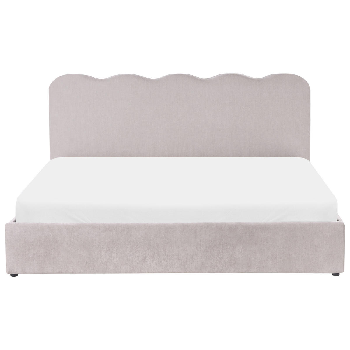POSTEL s úložným prostorem 180/200 cm Žinylková látka Taupe Nanterre - šedohnědá, textil (180/200cm) - Beliani