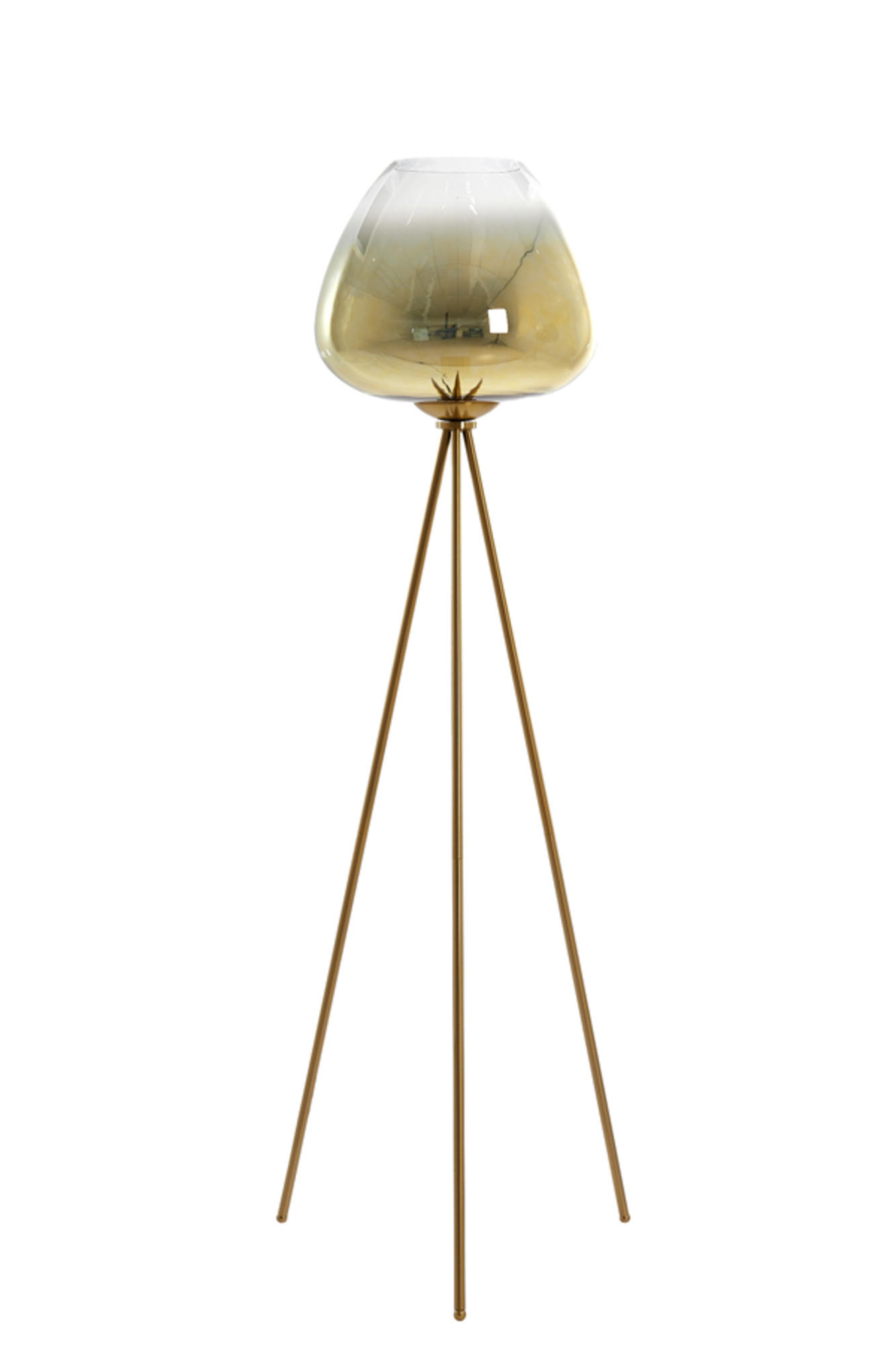 STEHLEUCHTE Mayson Gold Ø42/146 cm - Goldfarben, Glas (42/42/146cm) - Light & Living