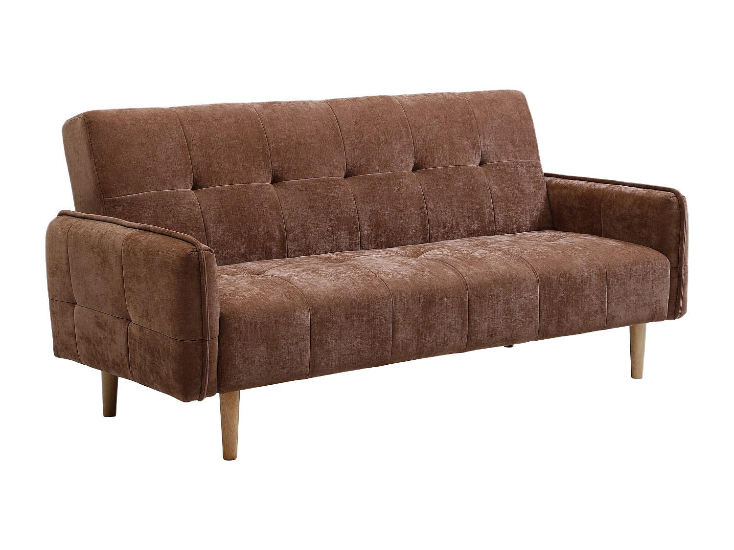SOFA 3‑Sitzer mit Clic‑Clac‑Funktion – Stoff – Braun – SONIATA - Braun, Textil (208/92/92cm) - Vente-Unique
