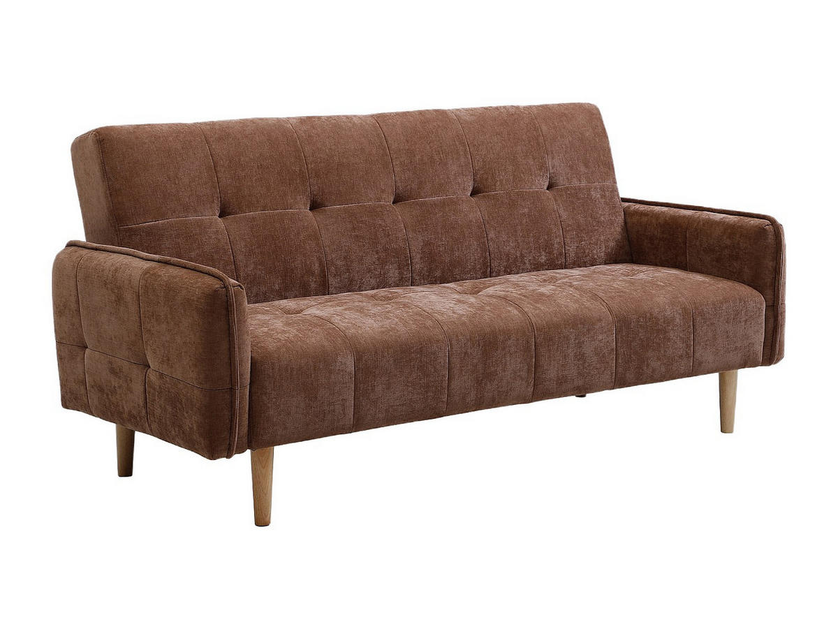 SOFA 3‑Sitzer mit Clic‑Clac‑Funktion – Stoff – Braun – SONIATA - Braun, Textil (208/92/92cm) - Vente-Unique