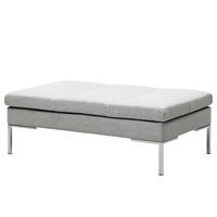 POLSTERHOCKER - Chromfarben/Hellgrau, Textil/Metall (108/40/69cm) - home24