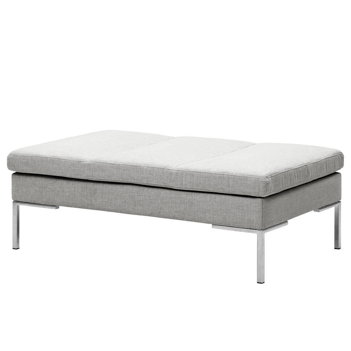 POLSTERHOCKER - Chromfarben/Hellgrau, Textil/Metall (108/40/69cm) - home24